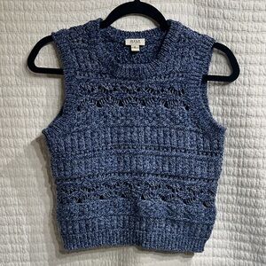 a.n.a Blue Knit Sleeveless Top